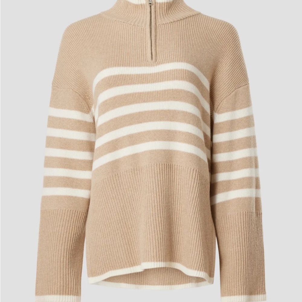 RAILS Tessa Sweater Beige and White Striped Turtleneck Sweater - Picture 6 of 6